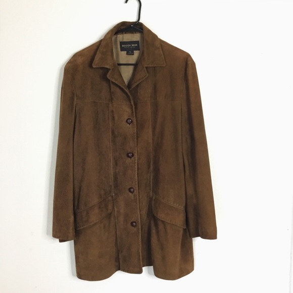Golden Bear Sportswear Jackets & Blazers - Brown Golden Bear Leather Suede  Blazer Jacket